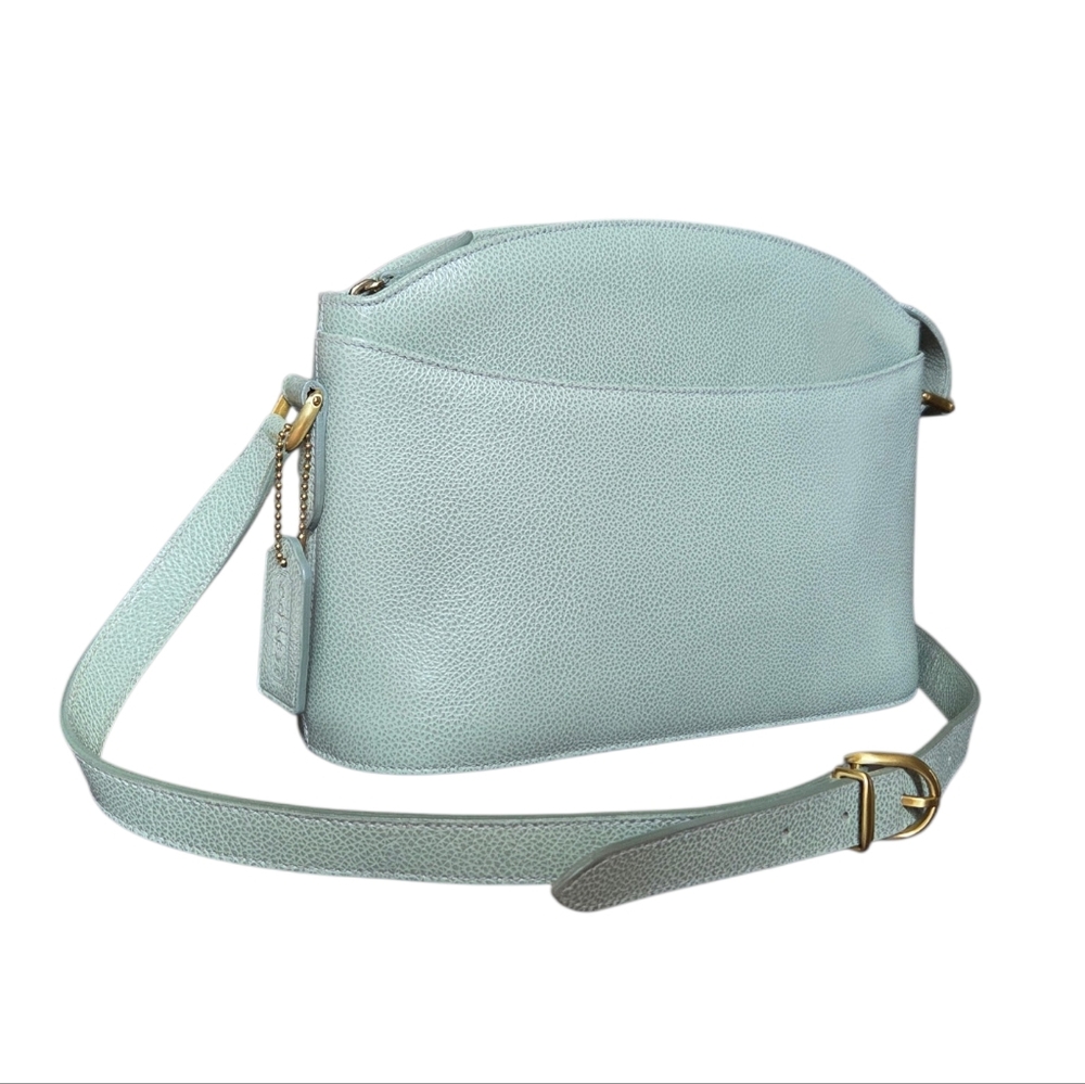 Vintage Coach Madison Regis Light Jade Pebbled Leather Shoulder Bag Italy - Picture 3 of 17